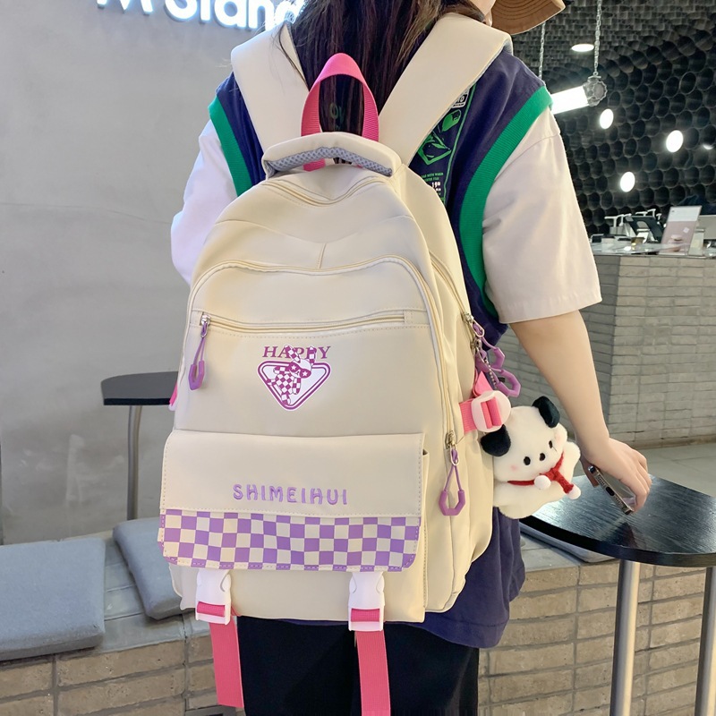 WOMA Korean schoolbag female junior high school student high school student backpack primary school student large-capacity backpack