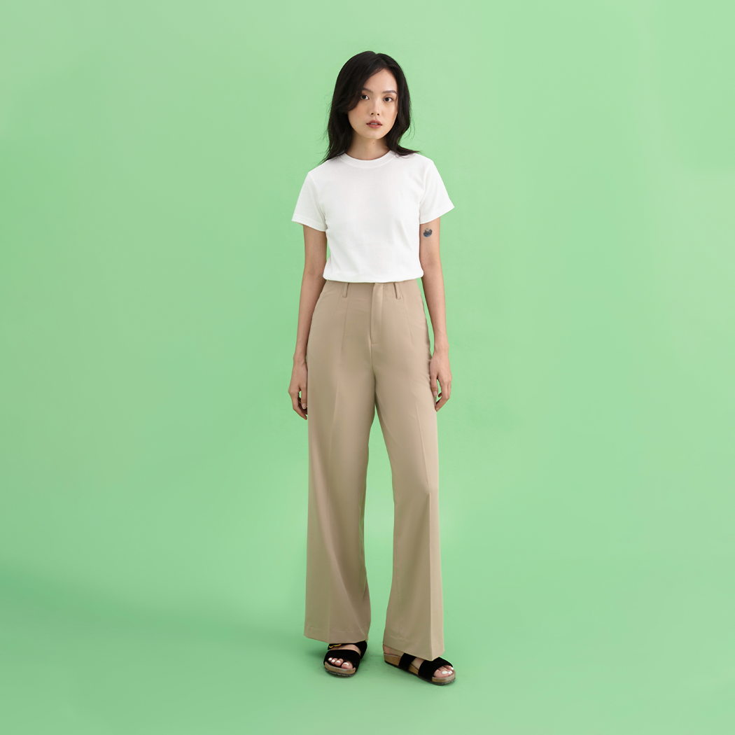 And Above - Áo thun cổ tròn nữ - Basic Tshirt -Màu Trắng/Đen