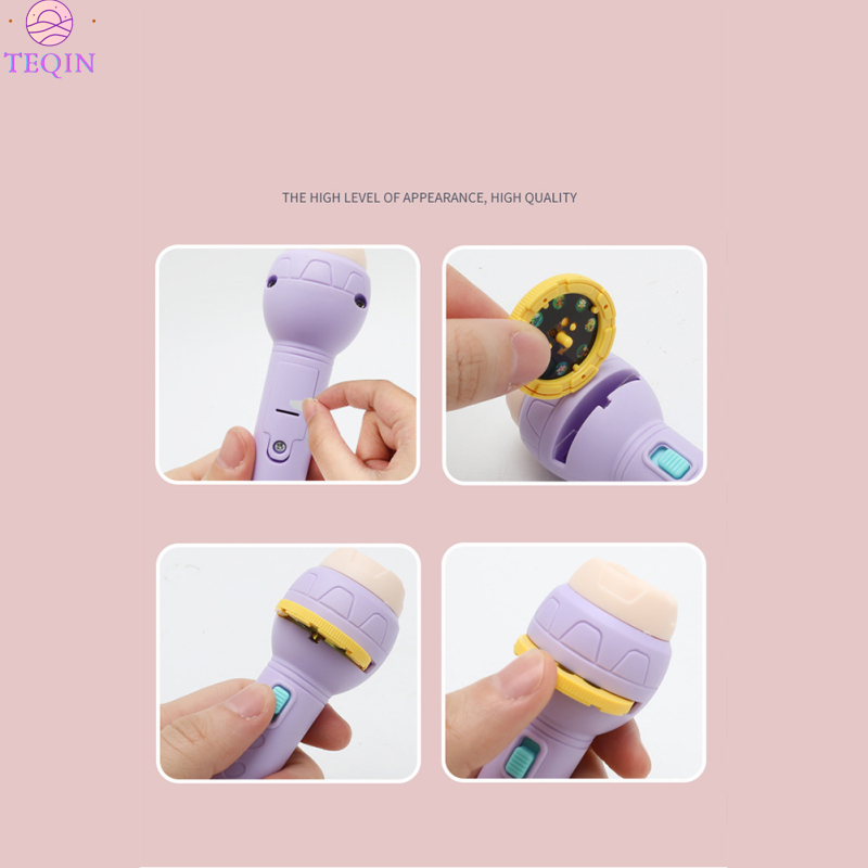 TEQIN IN stock Cognitive Projector Flashlight 56 Kinds Animal Pattern Projection Luminous Education Toys