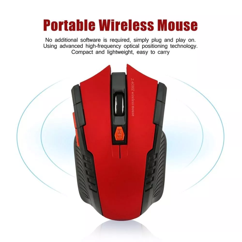 Kebidumei 2.4G Wireless Gaming Mouse Professional Optical Wireless Mouse USB Receiver Right Scroll Mice for PC Laptop