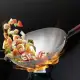 GJURD Anti-scalding Chinese Traditional Iron Wok Round Bottom Wooden Handle Iron Pot Kitchen Cookware Non-stick Frying Pan Restaurant. 
