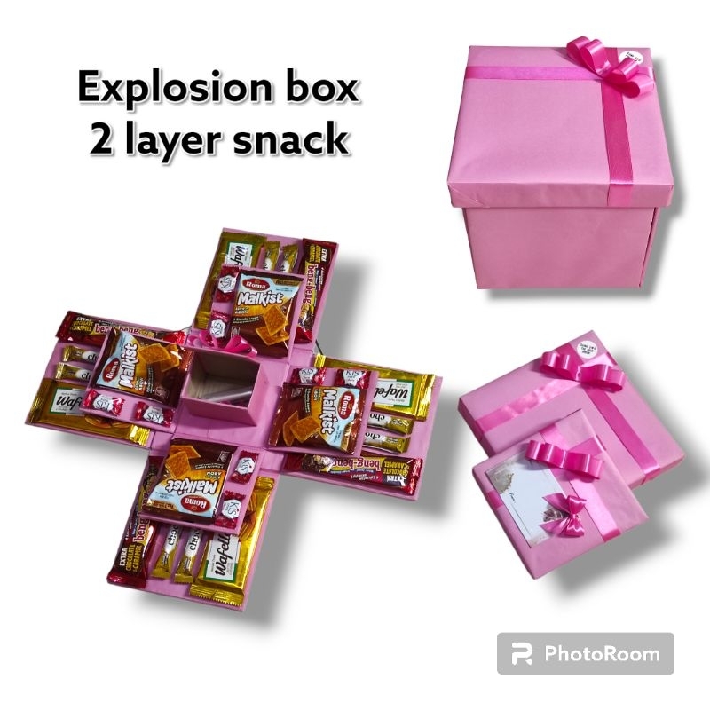 Bucket bunga dengan campuran warna putih dan ungu