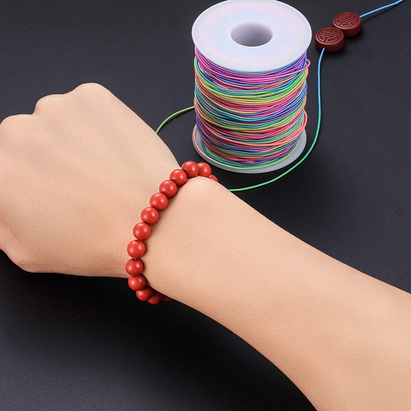 Elastic Cord, Beading Cords Threads, Rainbow Color Stretch String Cord