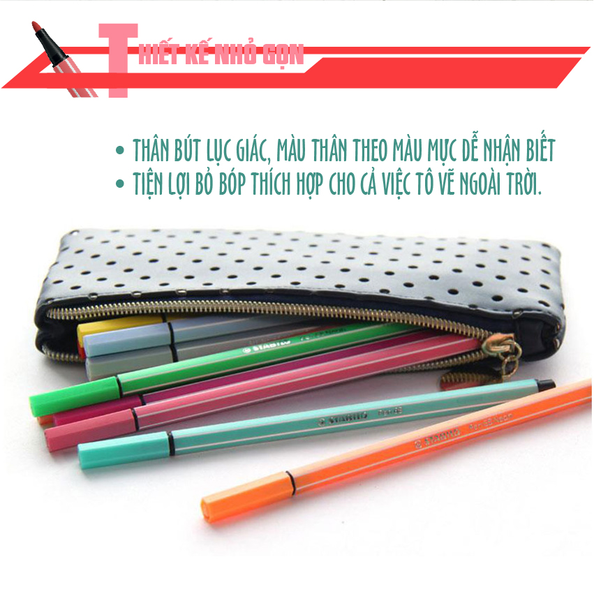 Hộp 20 bút lông màu STABILO Pen68 1.0mm