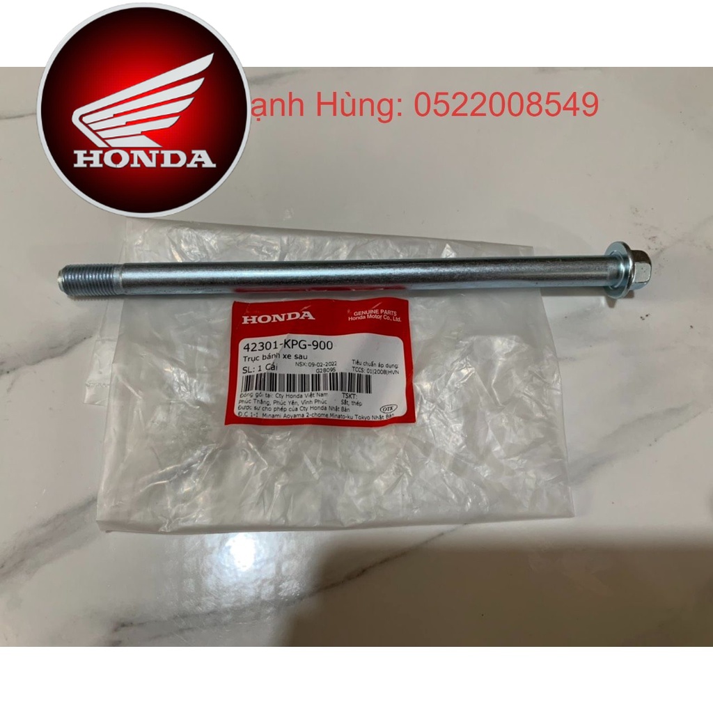 Trục bánh xe sau Wave RS 100, Future neo, Future 125  (42301KPG900)