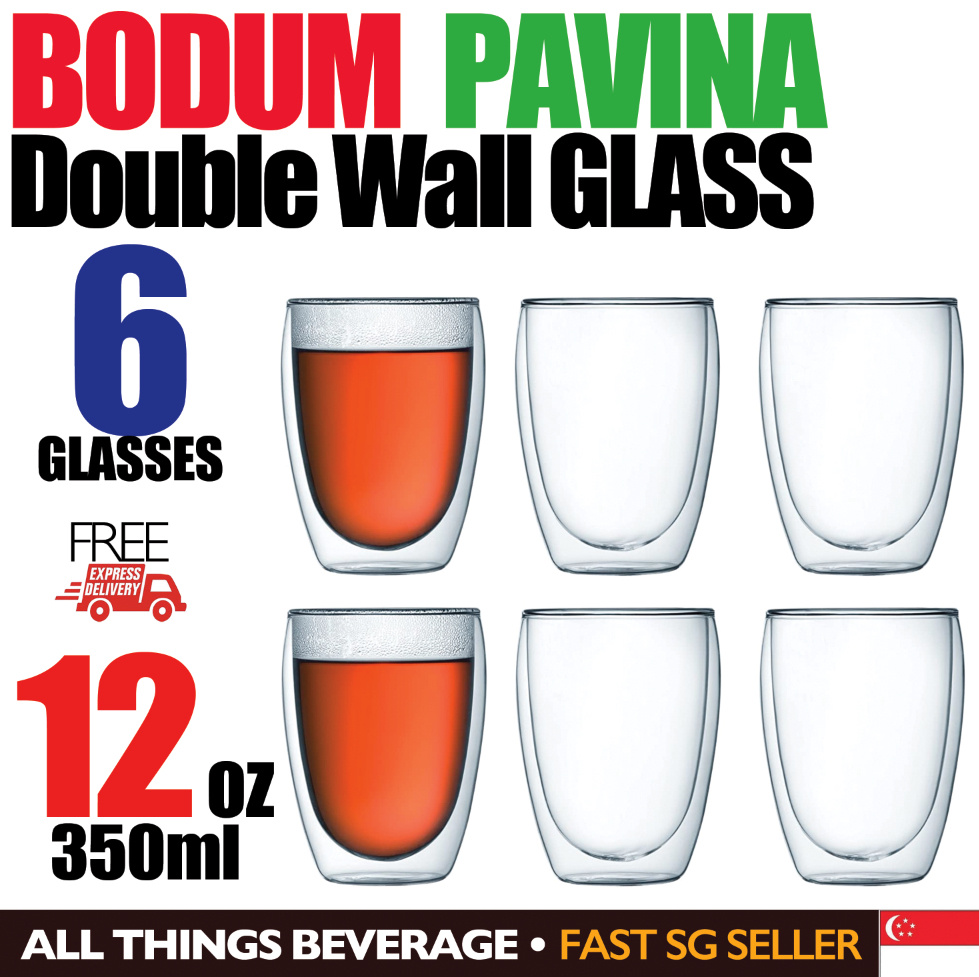 Bodum Canteen 13.5 oz Double Wall Glass Set of 6