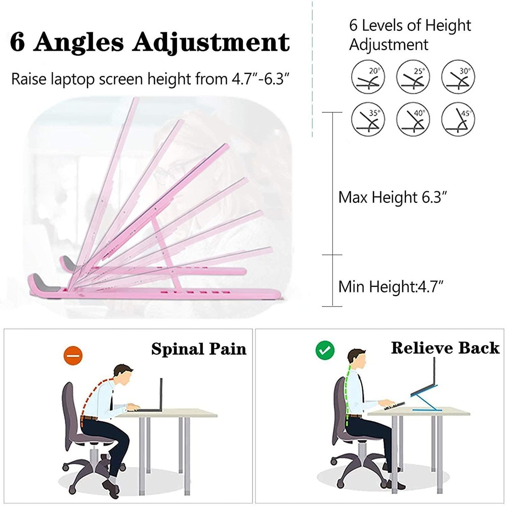 Foldable Laptop Stand Adjustable Support Base Notebook Stand For Macbook Pro Non-Slip Riser Cooling Bracket For Laptop & Tablet