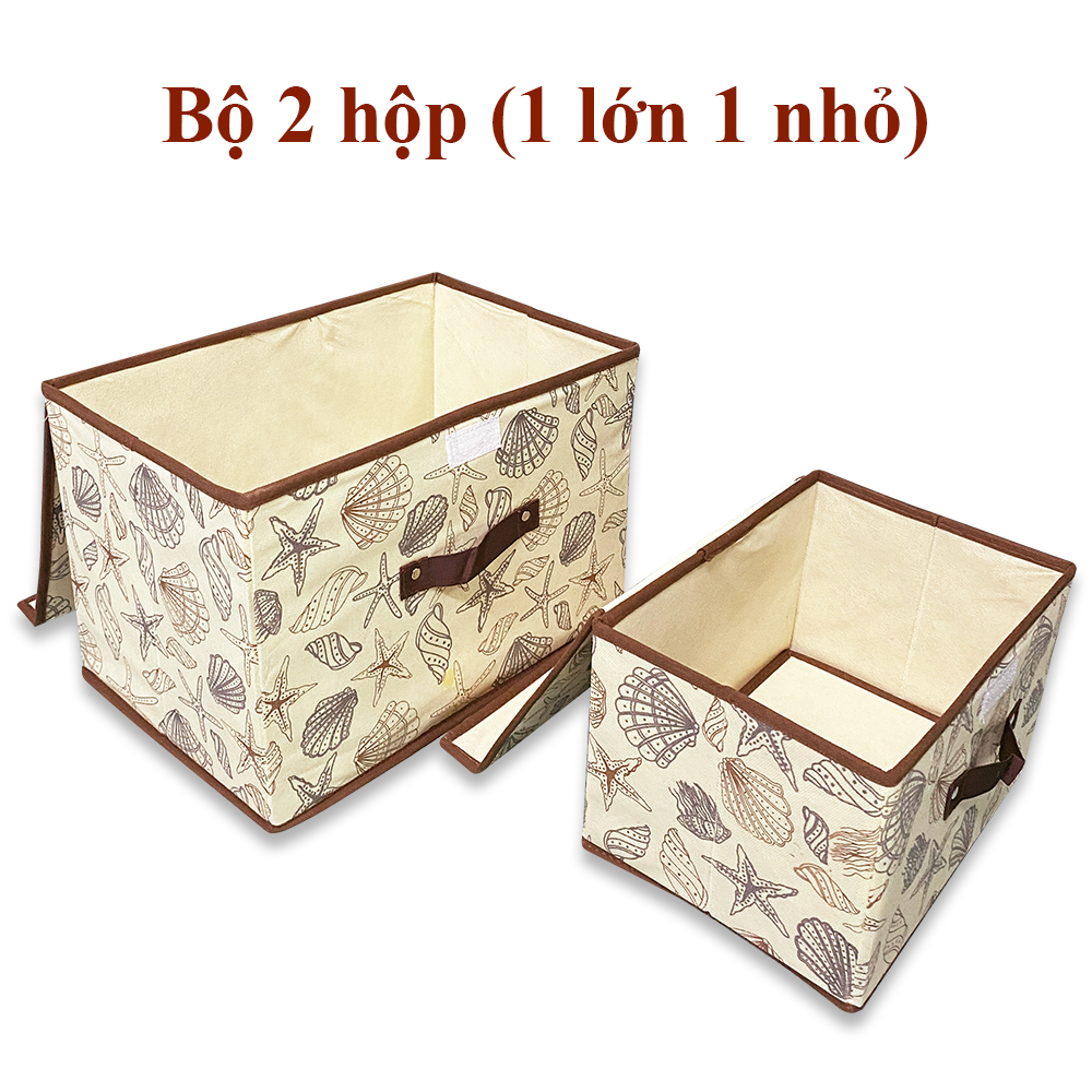 Bộ 2 cái hộp vải xịn dày đựng đồ, combo 2 tủ vải đựng quần áo khung cứng, thùng vải đa năng , hộp vải không dệt xếp gọn, tủ vải canvas tiện dụng