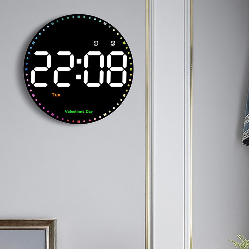 clock Digital electronic clock perpetual calendar wall clock living room simple decoration led clock colorful smart clock wall hanging
