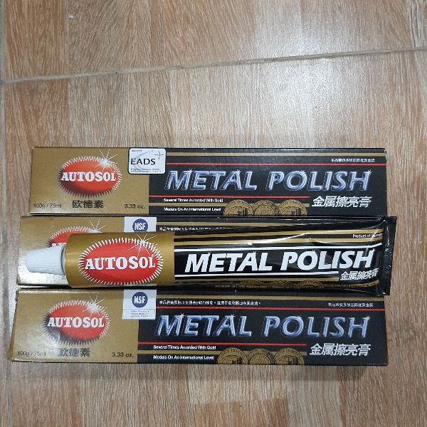 chất đánh bóng kim loại inox  lư đồng xe oto xe máy Metal polish, tuýp lớn 75ml, 1 tuýp kem đánh bóng kim loại inox đánh bóng lưu đồng sạch bóng như mới - Cửa Hàng Nam
