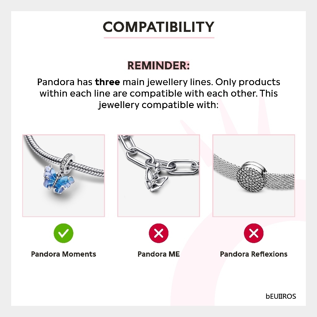 2023 New Pandora Sparkling Splitable Angel Wings Dangle Charm