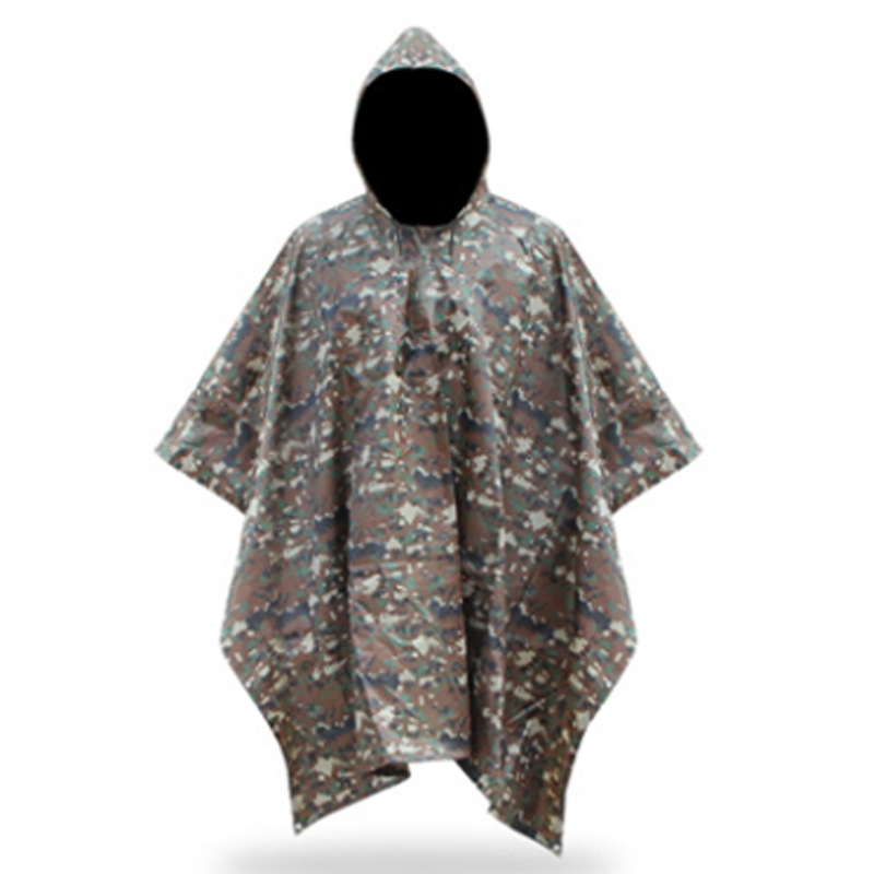 Lansboter Outdoor breathable camouflage raincoat cloak thickened hiking adult poncho full set of one-piece raincoat cycling raincoat wholesale