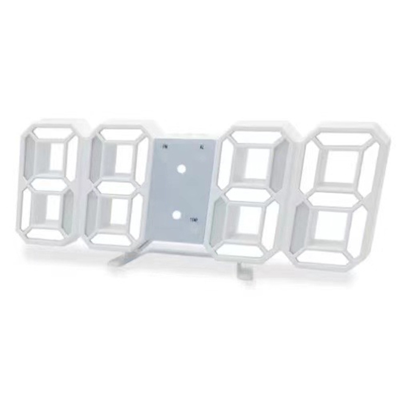 Desktop clock, 3D luminous digital clock, wall-mounted voice-activated silent alarm clock, intelligent light sensitive