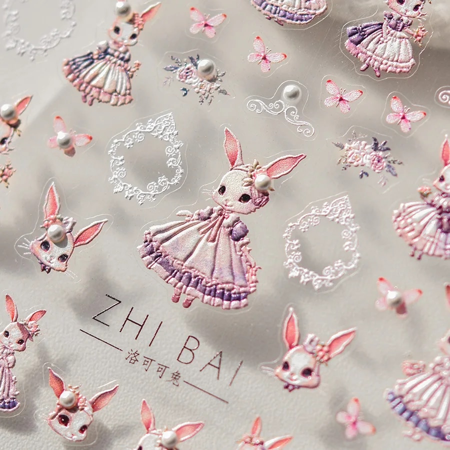Noble%20Rococo%20Bunny%20Girl%20Pearl%20Butterfly%20Easter%20Egg%20Rabbit%20Soft%20Relief%20Self%20Adhesive%205D%20Nail%20Art%20Decoration%20Sticker%203D%20Nail%20Decal%20-%20Image%209
