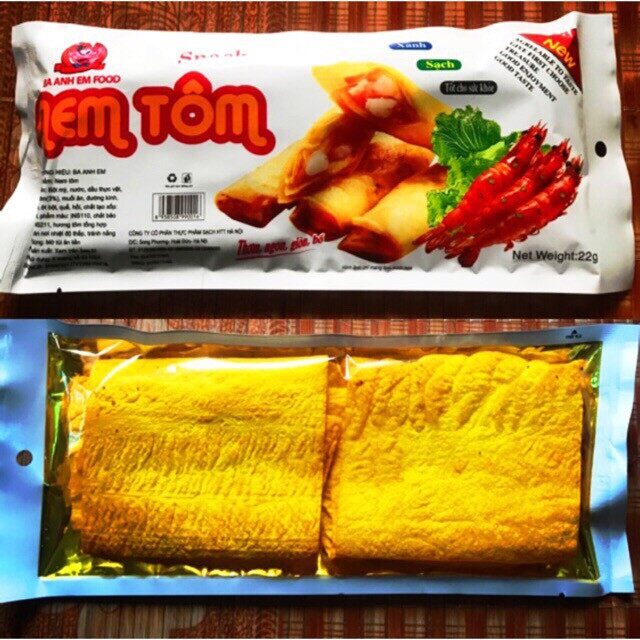 Combo 10 gói snack nem tôm đồ ăn vặt siêu ngon