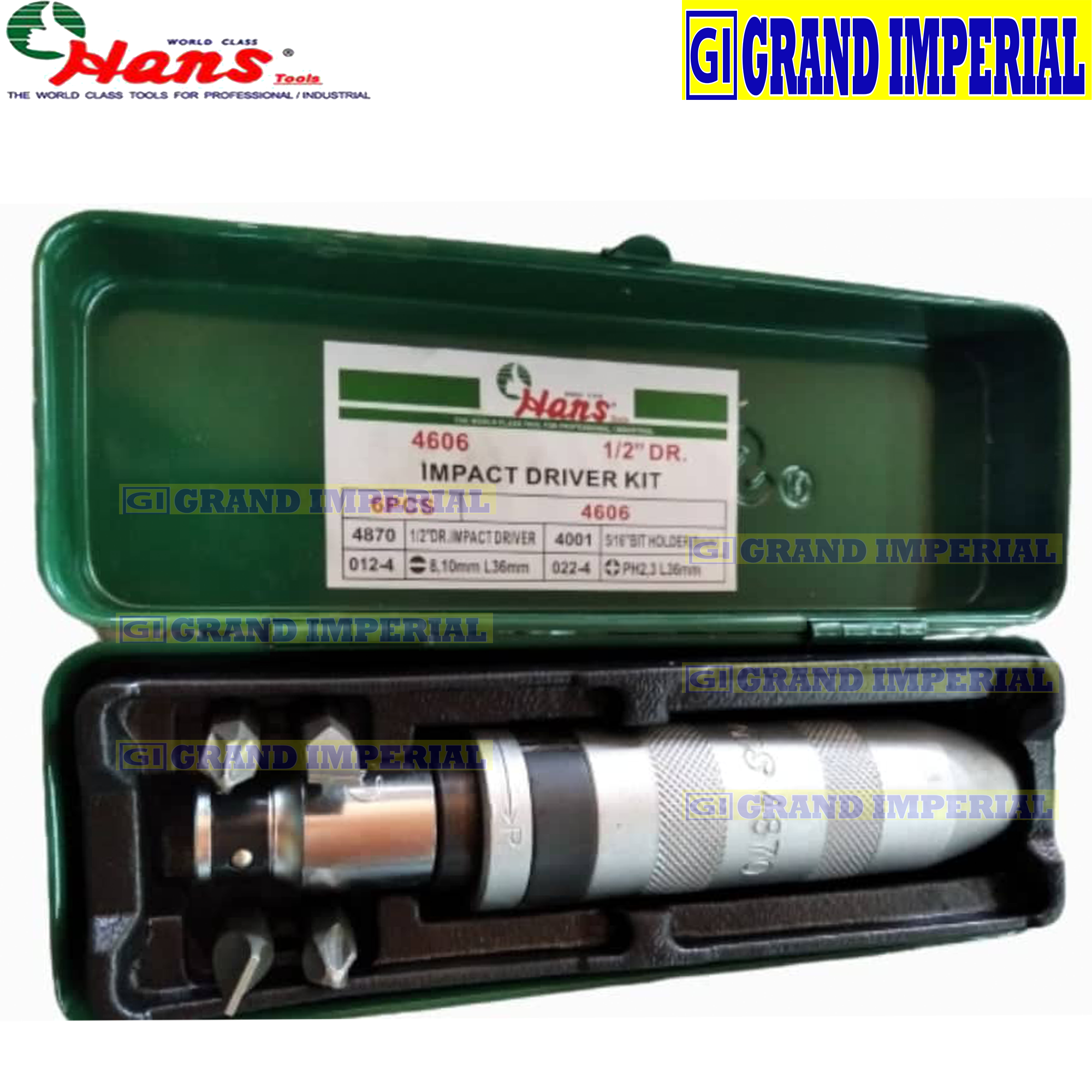 Hans Impact Driver Kit 1/2" Drive 4606 Grand Imperial Industrial Tools