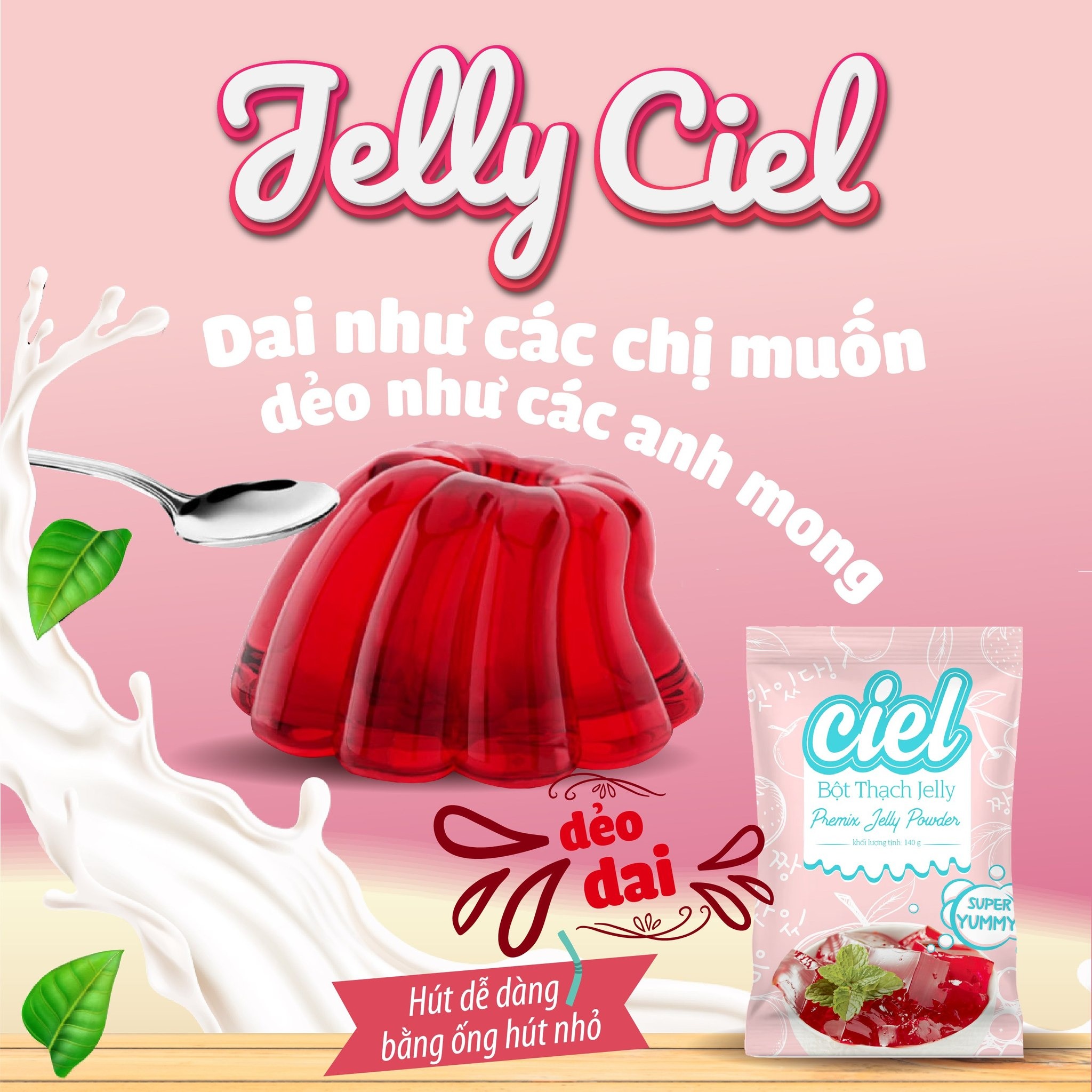 Bột thạch jelly Ciel gói 140G/1KG