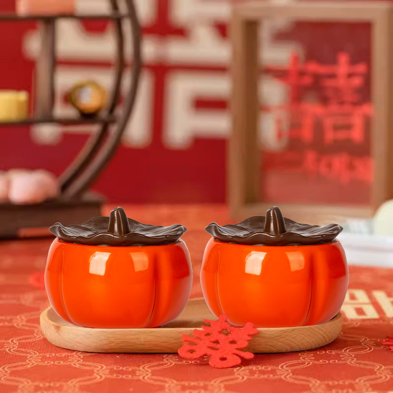 Plastic Jar Persimmon Shape Storage Jar Household Small Jar Savings Jar Tea Container Tea Storage