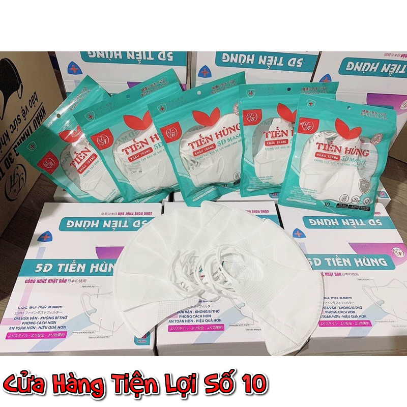 Thùng 100 chiếc khẩu trang 5D Tiến Hùng người lớn