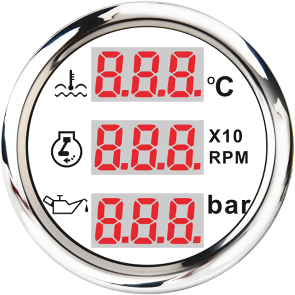 3 Dalam 1 Tolok Suhu Air Tolok Tekanan Minyak Voltmeter 12v 52mm Triple Gauge Kit Sensor Suhu 2669