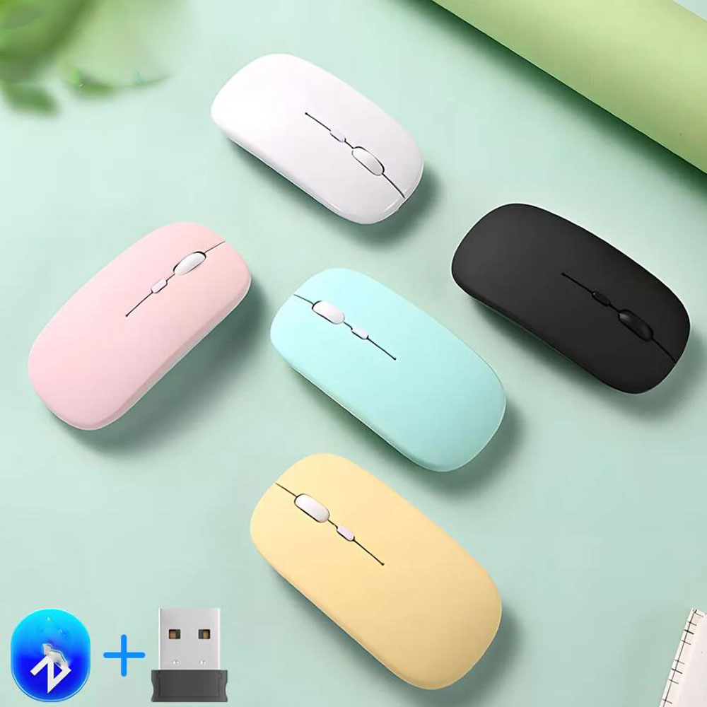 Rechargeable Wireless Bluetooth-compatible Mouse Portable Silent Ergonomic Mice For Computer Laptop Tablet Phone Office Gaming Mouse
