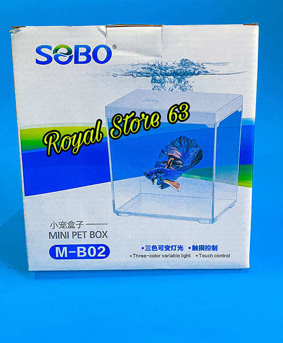 Hồ cá để bàn mini SOBO M-B02 | Hồ Arcylic mini show cá Guppy/Betta có nắp và đèn led đổi màu