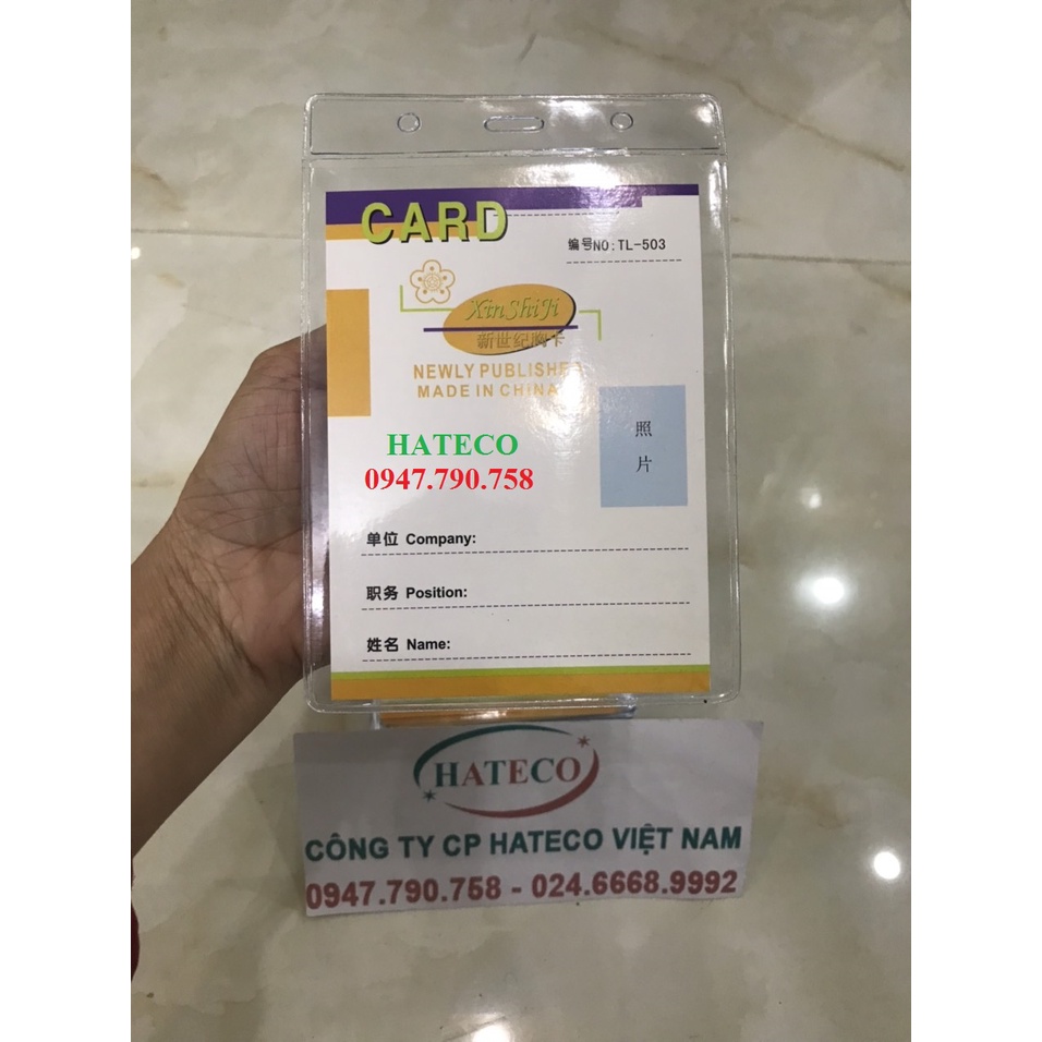 Bao thẻ tên 503, dọc, kt 110*160mm - thẻ đeo nhân viên