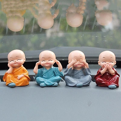 Bộ tượng 4 chú tiểu tứ không siêu dễ thương