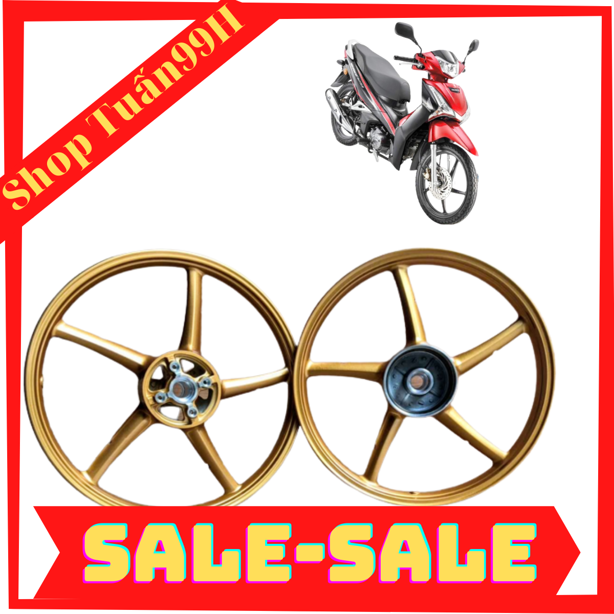 Mâm 5 cây Racing TH dành cho RSX, Blade, WS110, Future 125 đĩa