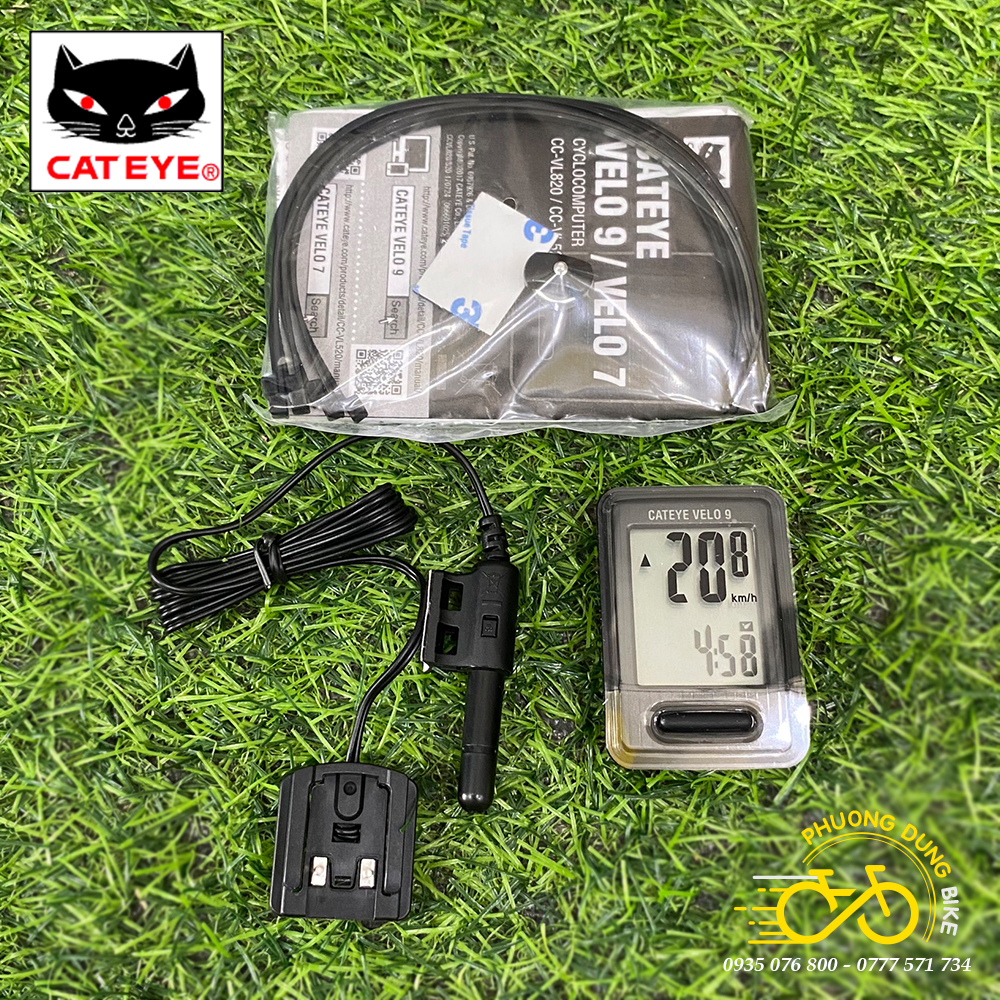 Đồng hồ đo tốc độ xe đạp có dây CATEYE VELO 9 CC-VL820