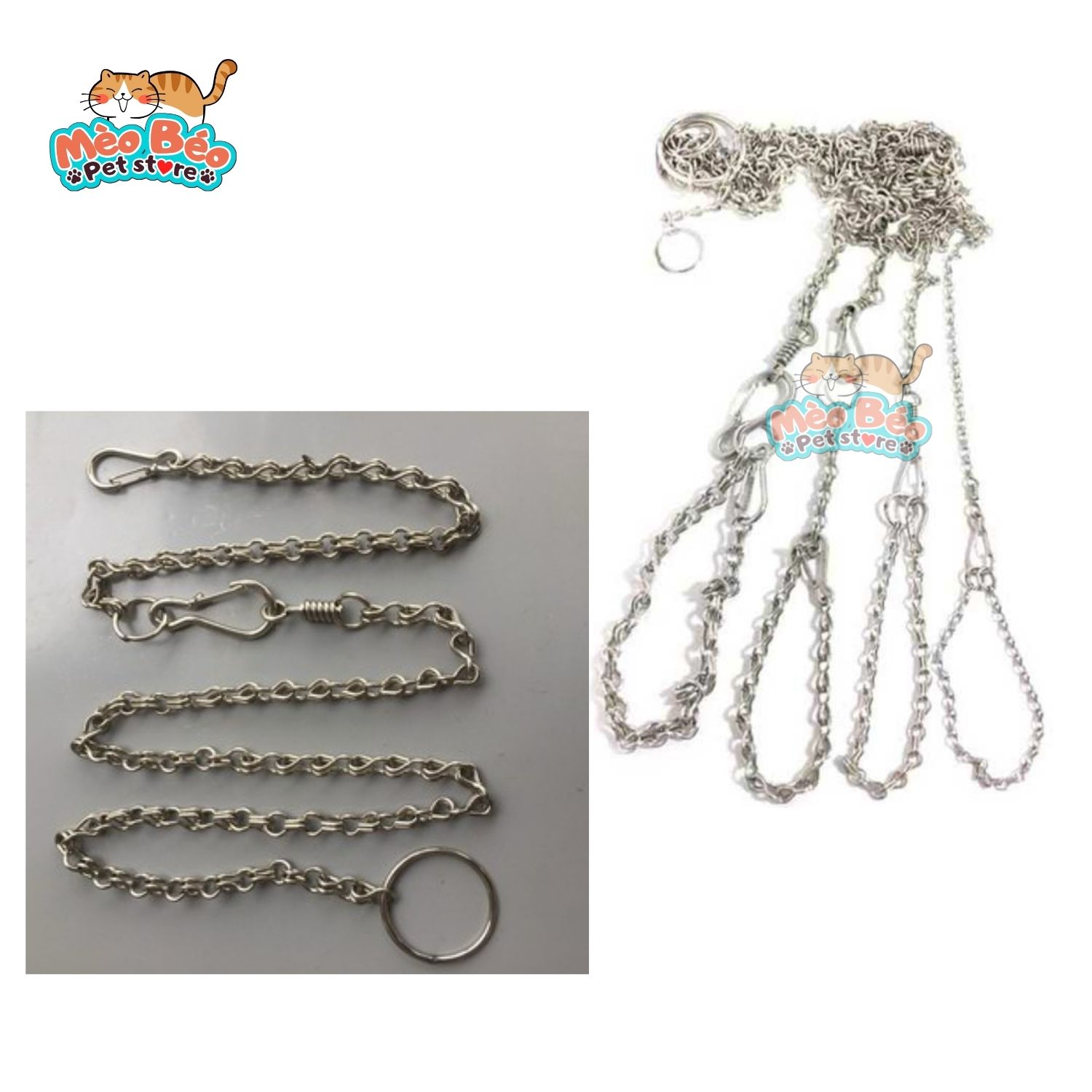 Dây xích inox cho chó mèo ( 4size)