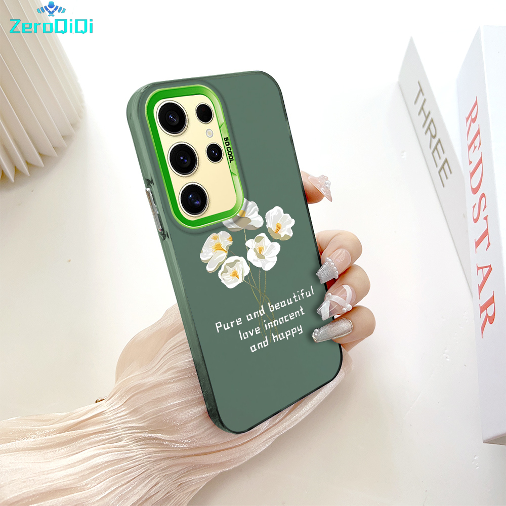 ZeroQiQi%20for%20Samsung%20S24%20Ultra%205G%20Back%20Cover%20Pure%20White%20Flower%20Creative%20Contrast%20Color%20Hard%20Phone%20Case%20for%20Boy%20Girl%20-%20Image%202