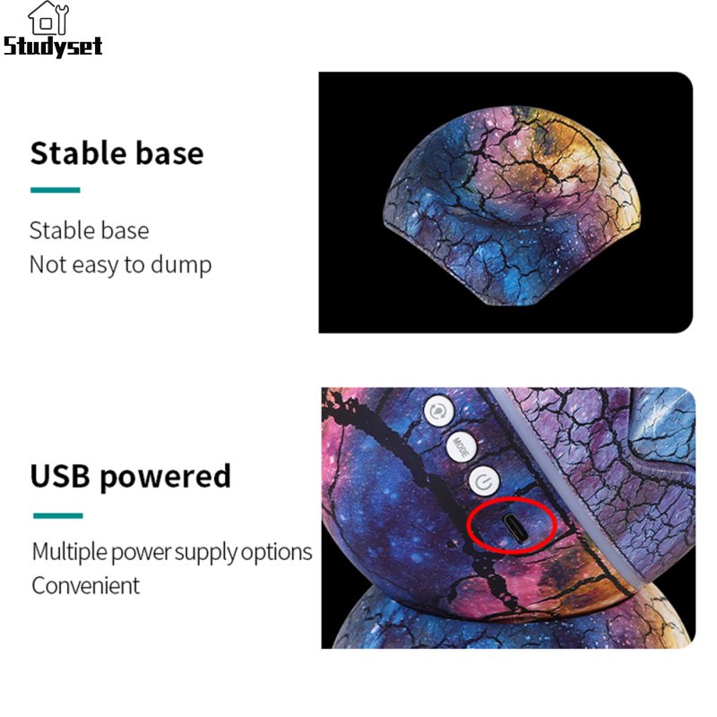 Studyset IN stock Led Dinosaur Eggs Shell Galaxy Starry Projector Bluetooth-compatible Remote Control Night Lights Children Gift