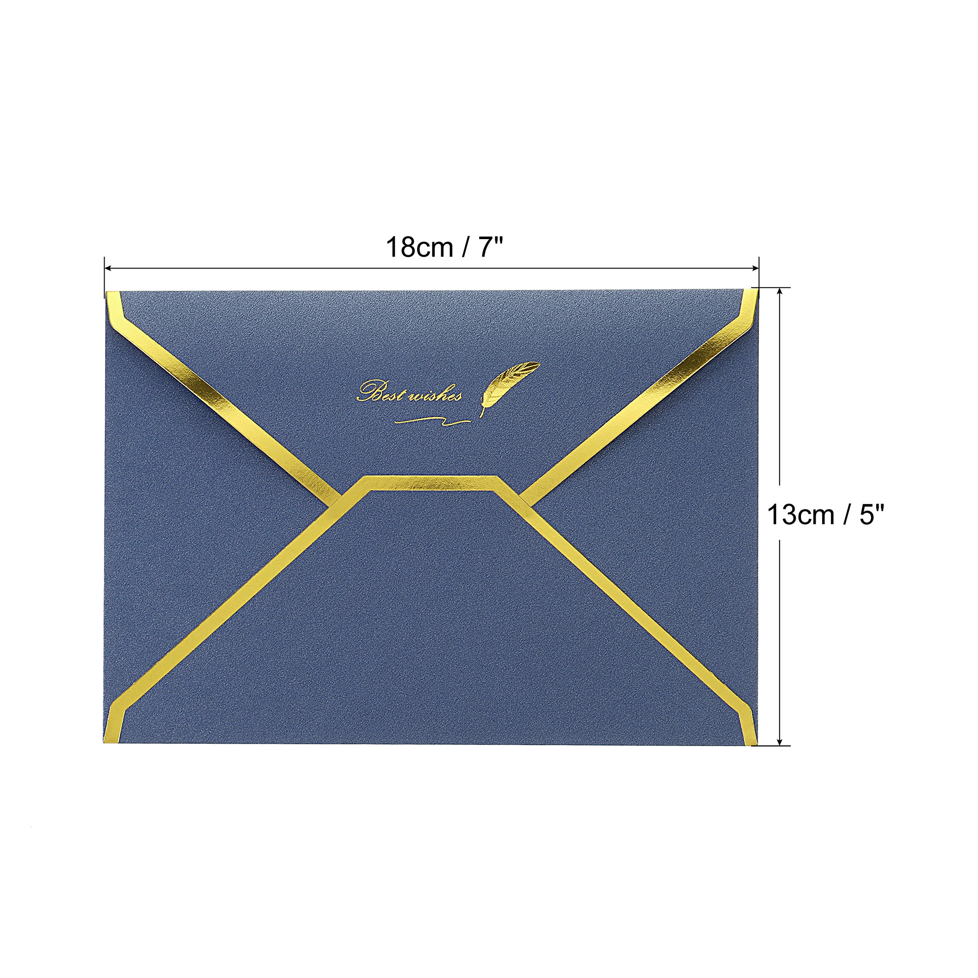 【Hottest Trends】10Pcs 7 x 5'' Gold Border V Flap Greeting Card Envelopes Luxury Style Birthday Wedding Invitation Fine Texture Business Envelope. 