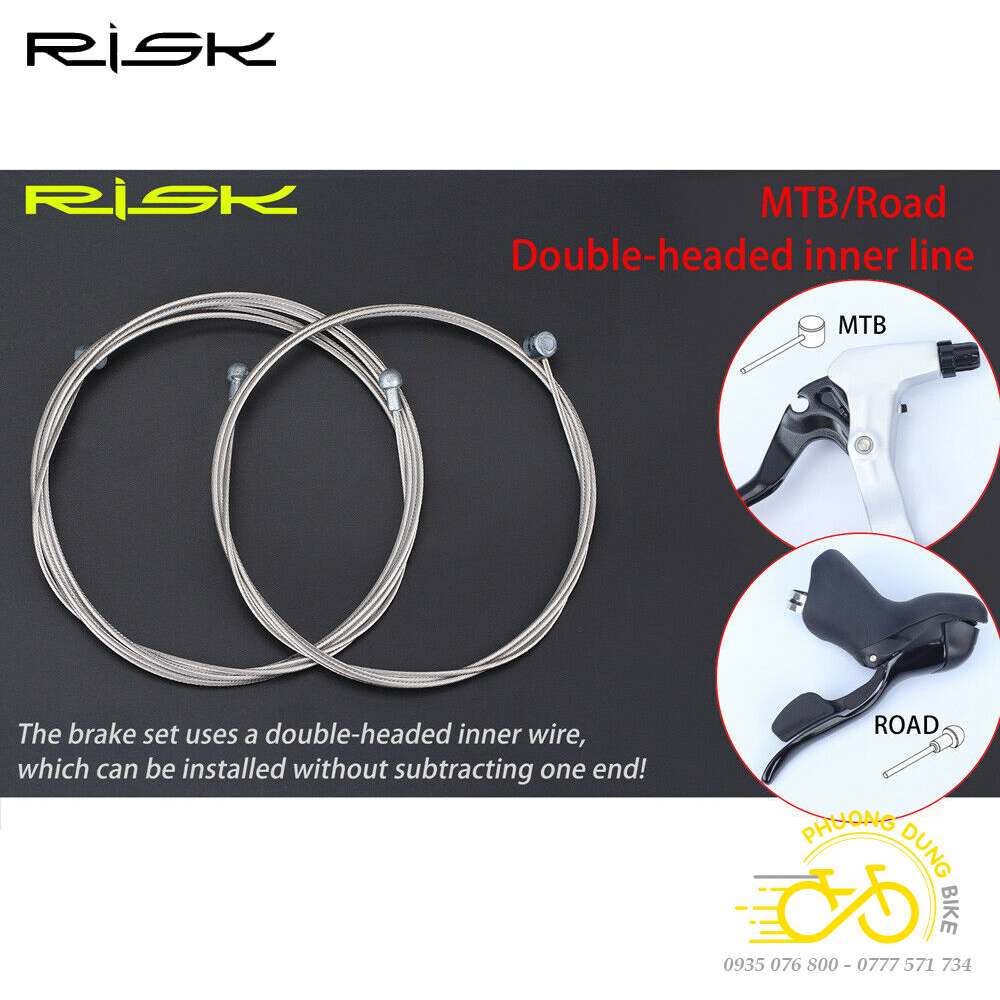 Bộ vỏ ruột dây đề dây phanh xe đạp RISK