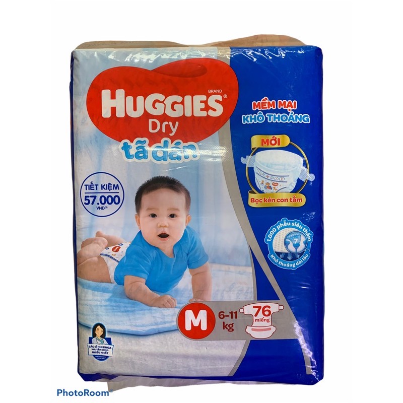 Tã Dán Huggies Dry Size M76 Miếng (6-11kg)