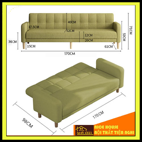 Ghế sofa giường đa năng,thông minh, Ghế sofa giường phòng khách,( TẶNG KÈM GỐI ) - DECOR NHÀ XINH