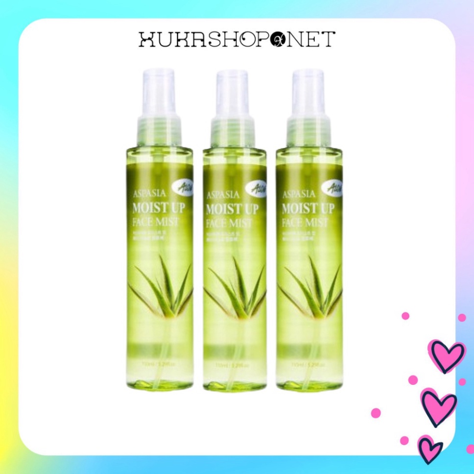 Chính hãng Xịt khoáng dưỡng trắng da giữ ẩm Aspasia Moist Up Face Mist Nha đam Hàn Quốc 150ml
