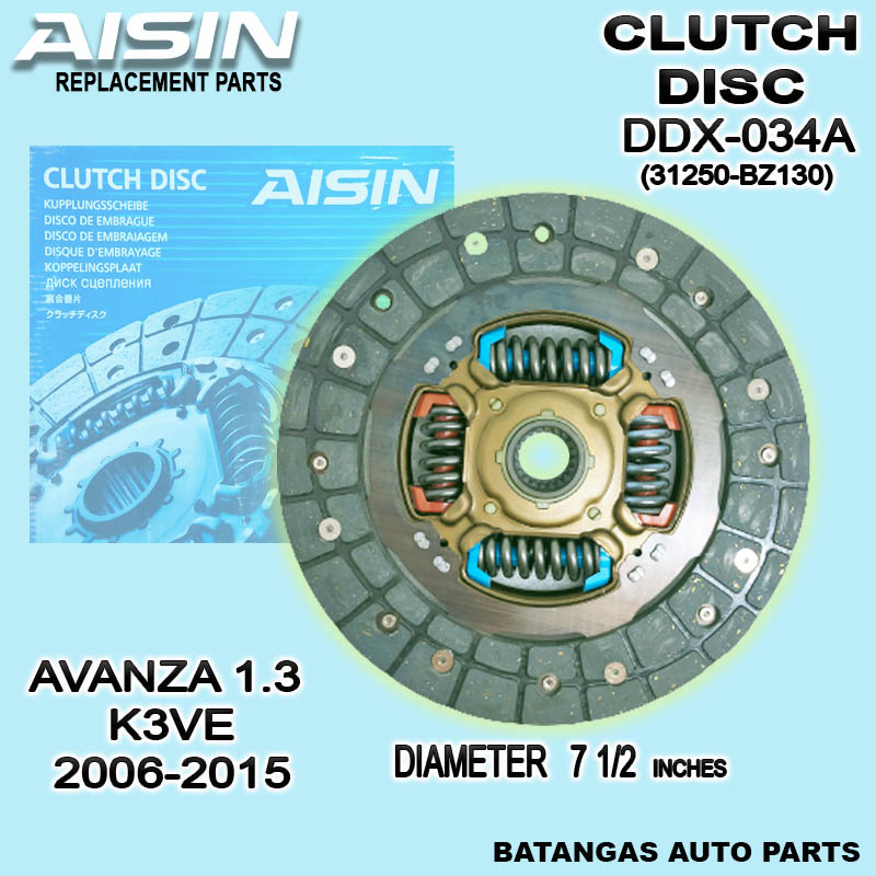 CLUTCH DISC FOR AVANZA 1.3 K3VE 20062015 AISIN DDX034A / 31250BZ130