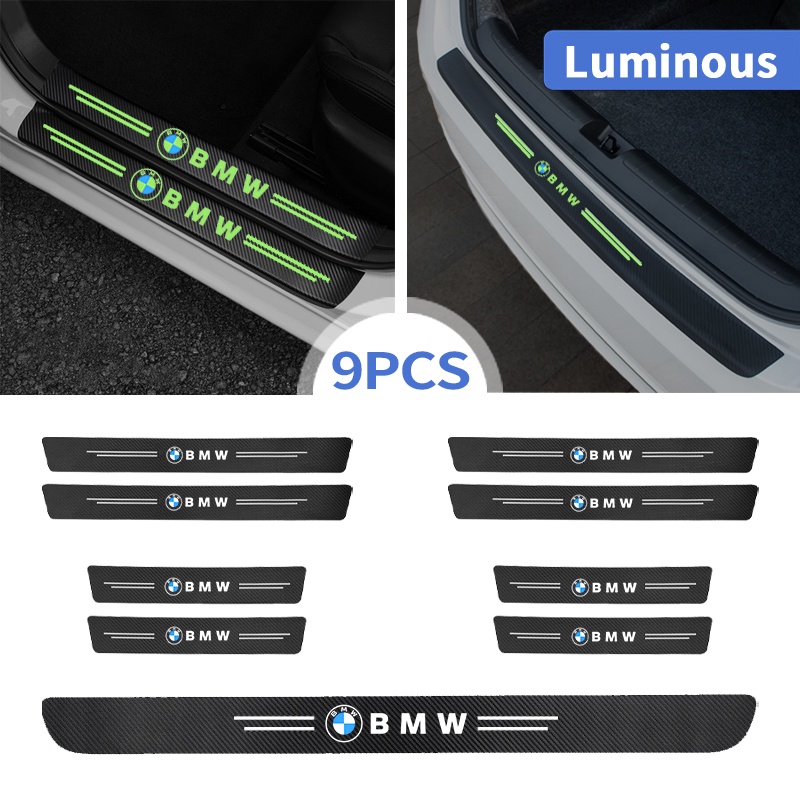 Bmw car noctilucent luminous carbon fiber car door sticker protector auto threshold strips sticker anti scratch for e36 e46 e30 e90 f10 f30 e39 e60 x1 e84 f48 f25 x3 e83 x5 f15 x7