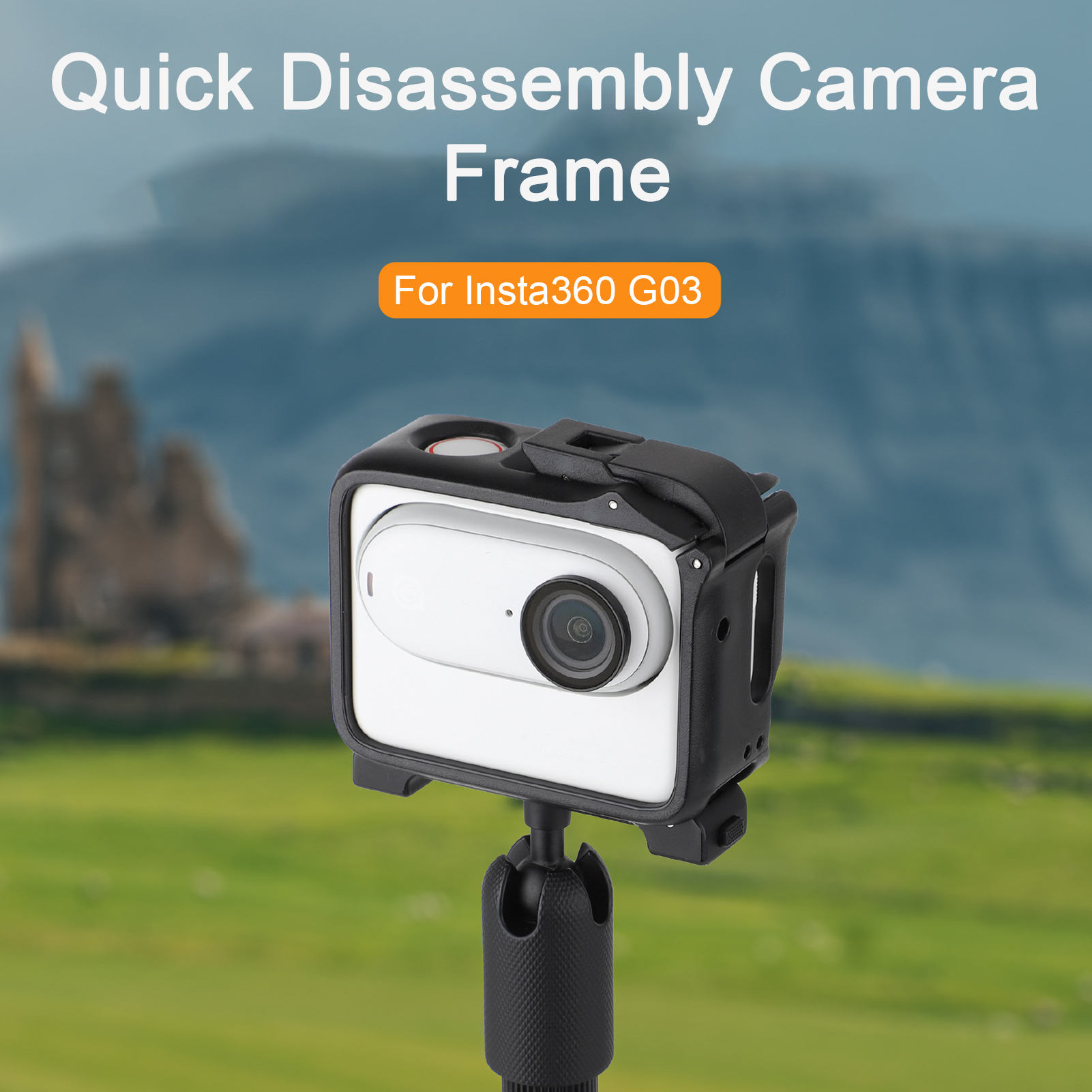 Valeriee Protective Frame for Camera Anti-drop Camera Frame Insta360 Go 3 Camera Protective Cage Durable Black Plastic Frame for Collision Protection and Mounting Essential Camera Accessory