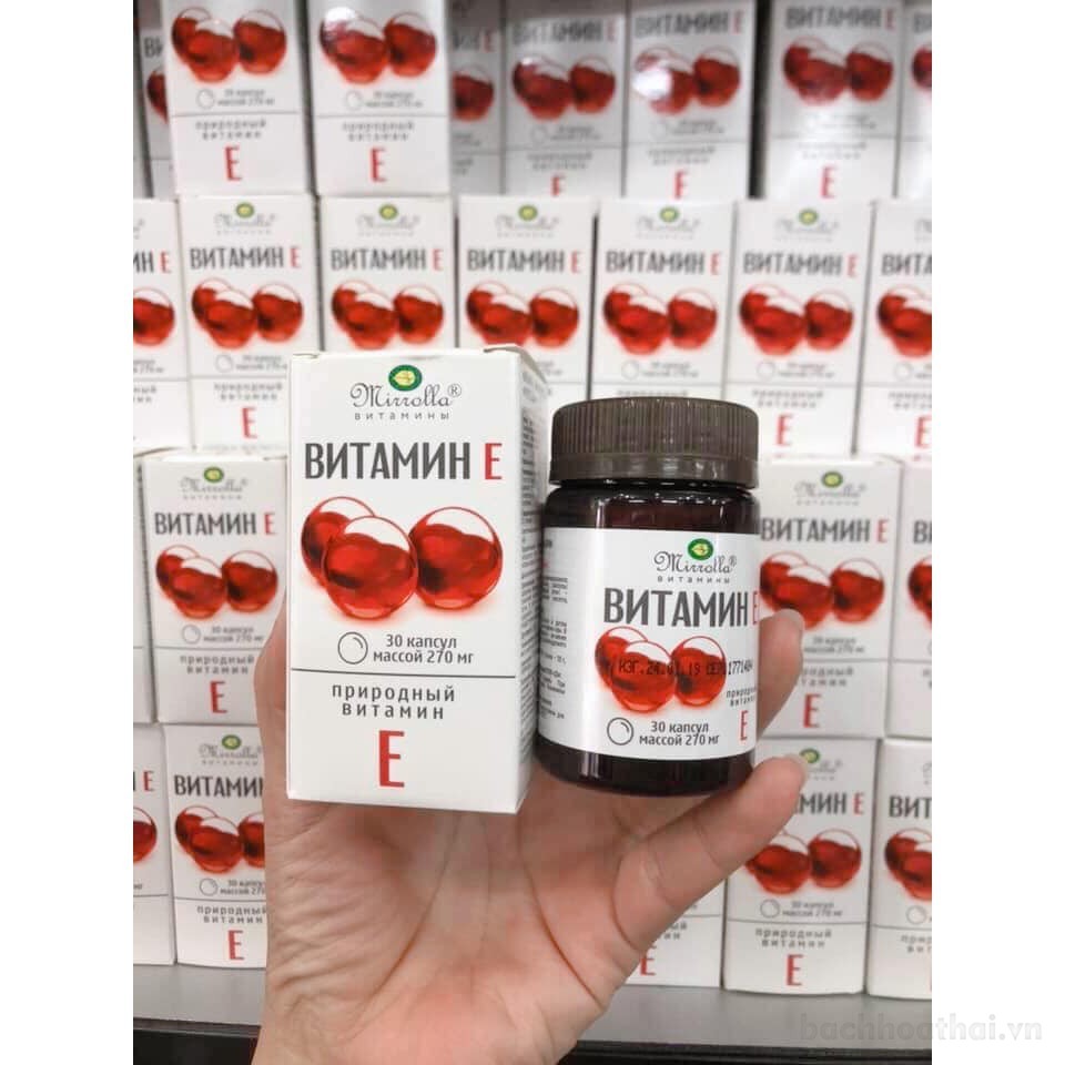 Viên Vitamin E đỏ Mirrolla Nga