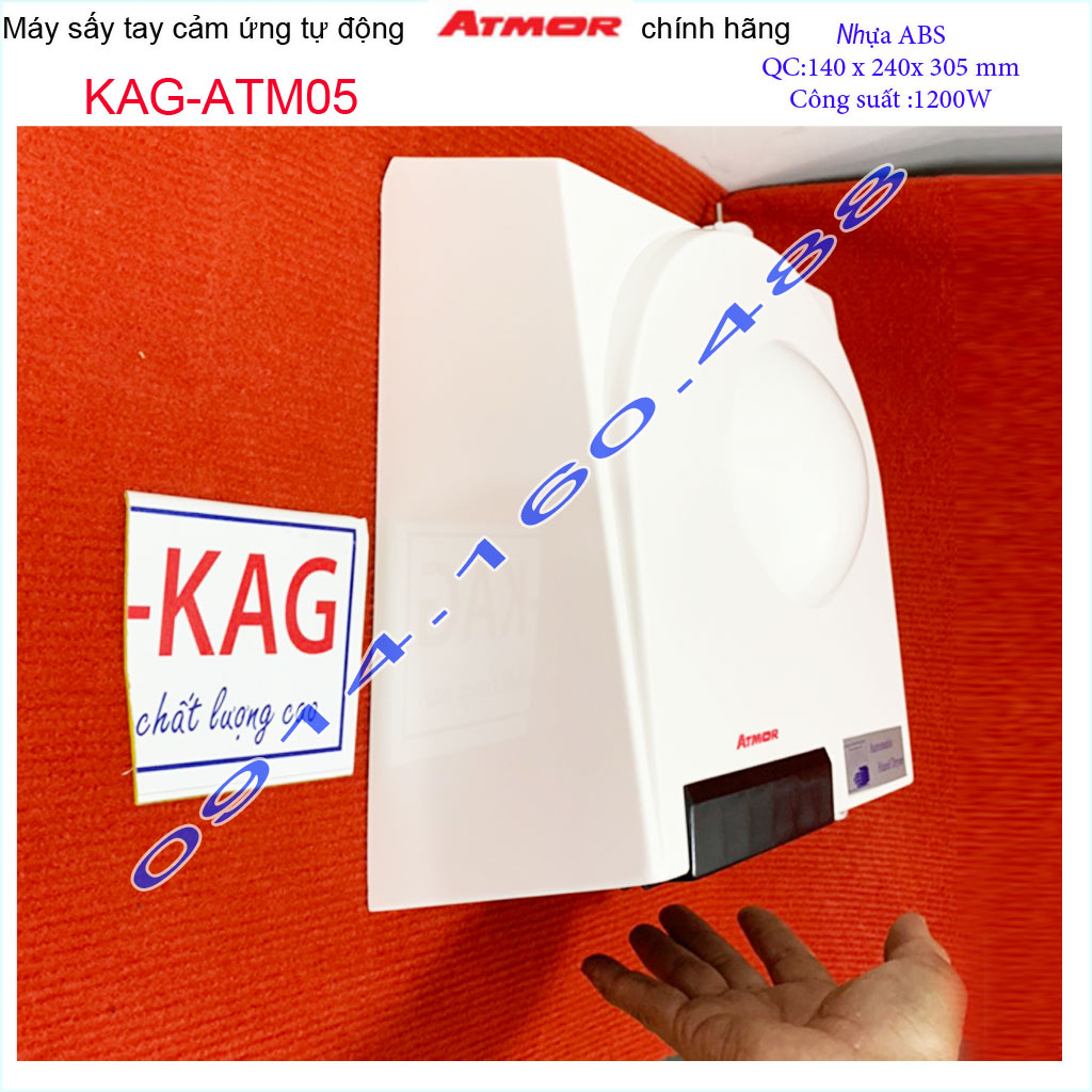 Máy sấy tay cảm ứng Atmor KAG-ATM05, máy sấy tay tự động, máy khô nhanh sử dụng tốt siêu bền