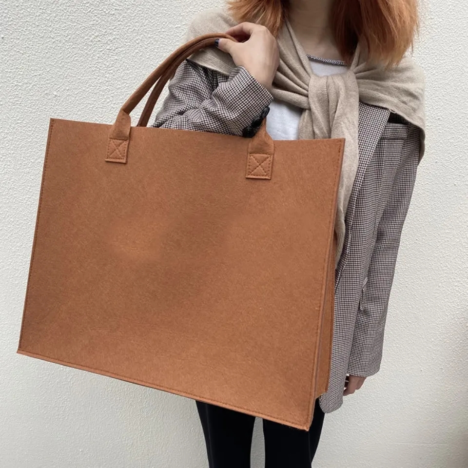 COOLDA handbag fleece fabric Korean handbag shoulder bags new accommodating large gift bags, bag handbag multi-purpose bag handbag travel bag oversized shopping thickening caution bag Travel Direct tools