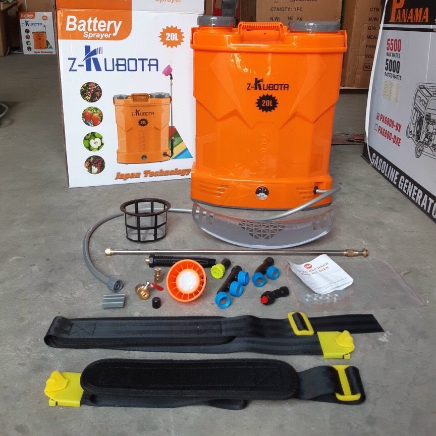 Bình xịt điện 20 lít Z-KUBOTA mẫu mới có đệm chống nghiêng trên lưng