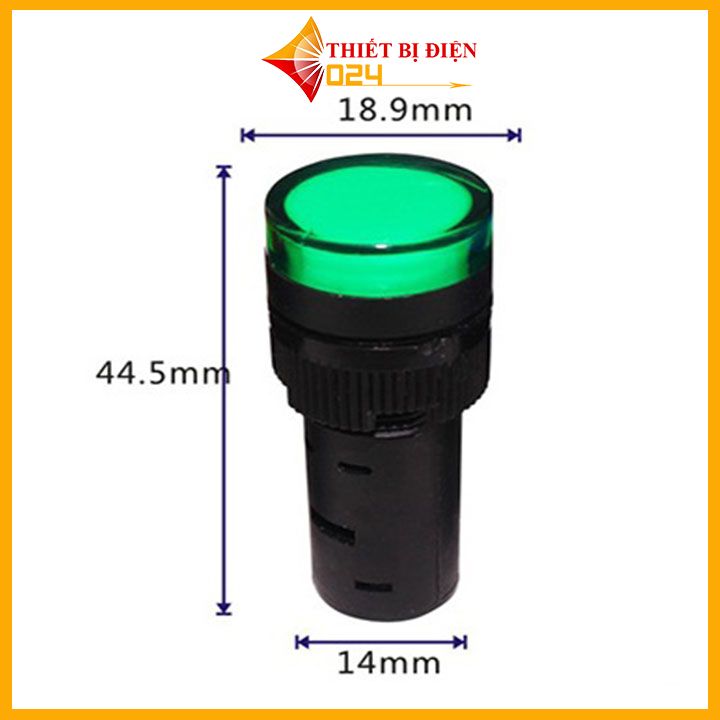 Đèn led báo pha AD16-16C phi 16mm điện áp 220vac gắn tủ điện