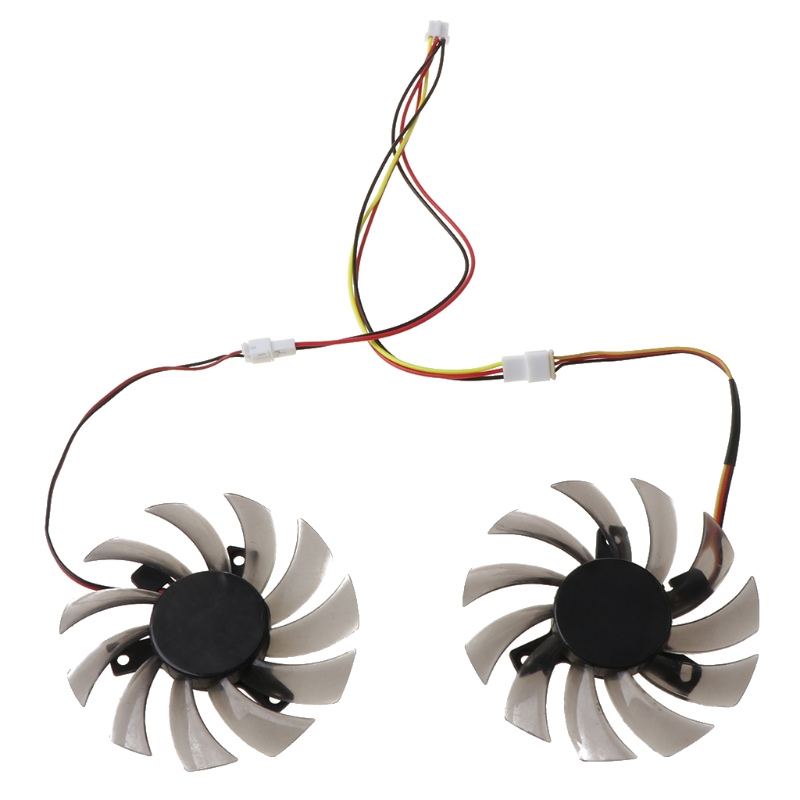 Good medias 2pcs t128010sm 75mm 3pin cooling fan for gtx 460 465 560 ti 580 650 750ti gt440 gt610 gt730 graphics card cooler fan