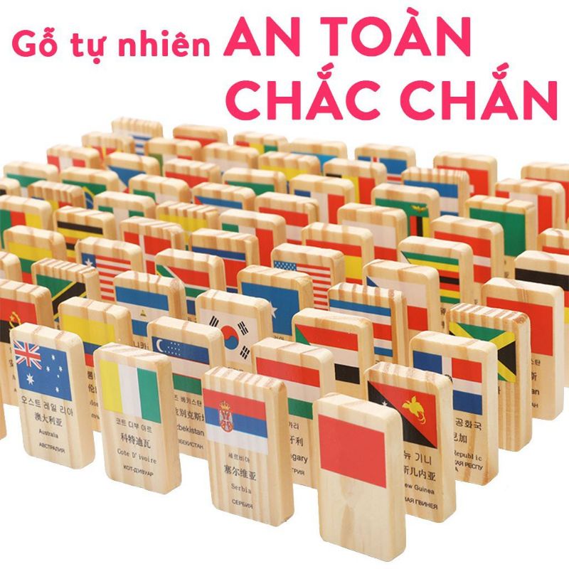 Đồ chơi gỗ Domino 12 màu 120 miếng