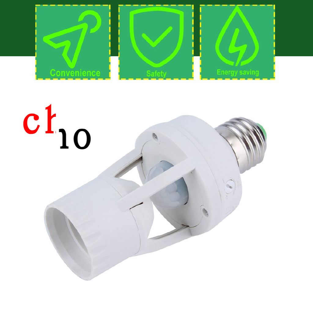 Đui bóng đèn LED E27 công tắc đui đèn hồng ngoại cảm biến chuyển động PIR
