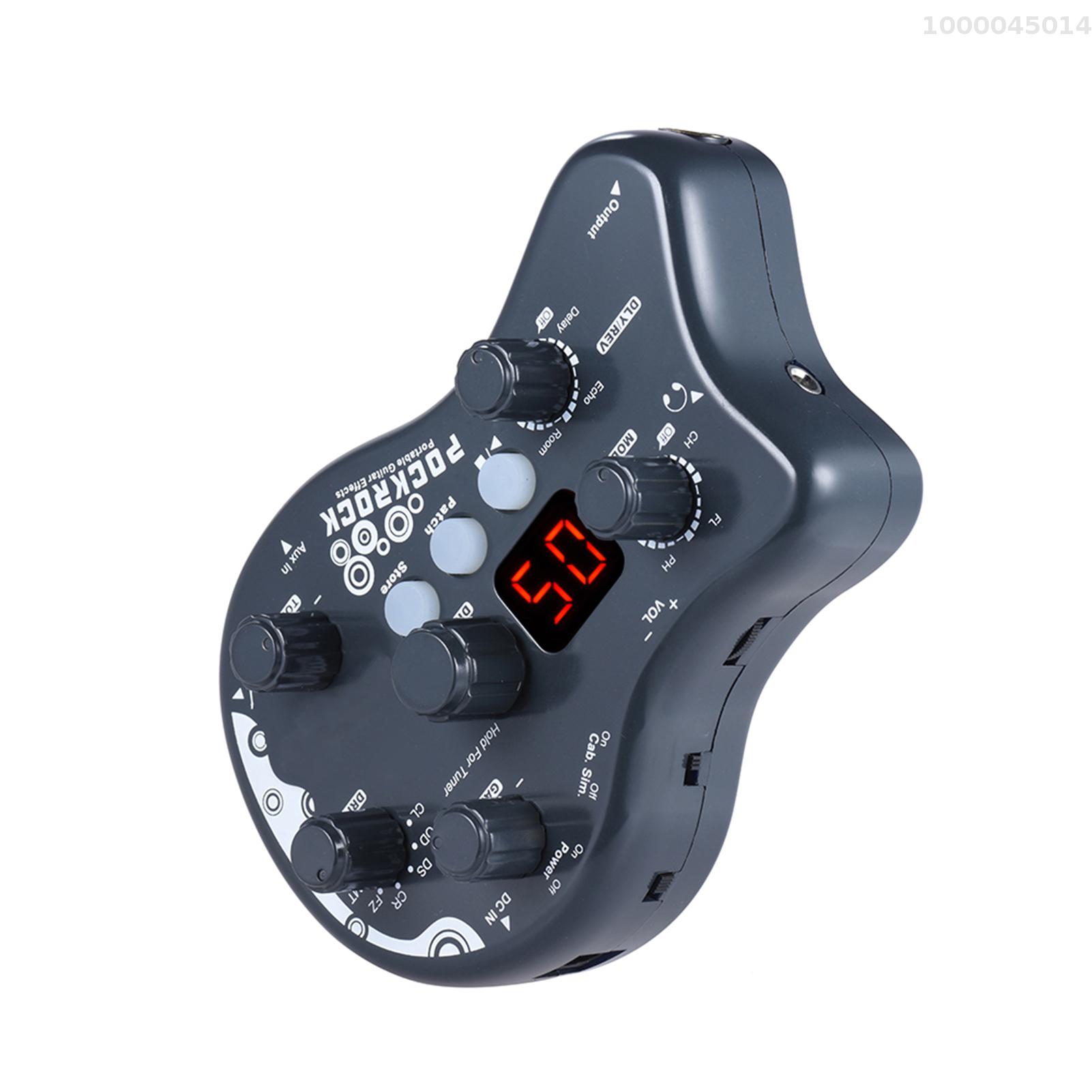 Ammoon Pockrock Đàn guitar cầm tay đa Bộ xử lý hiệu ứng bàn đạp hiệu ứng 15 loại hiệu ứng 40 nhịp Trống chức năng lên dây có bộ chuyển đổi điện